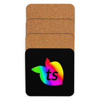 tsgabrielle® • 🌈Pride 25 • Cork-Back Coaster • Black