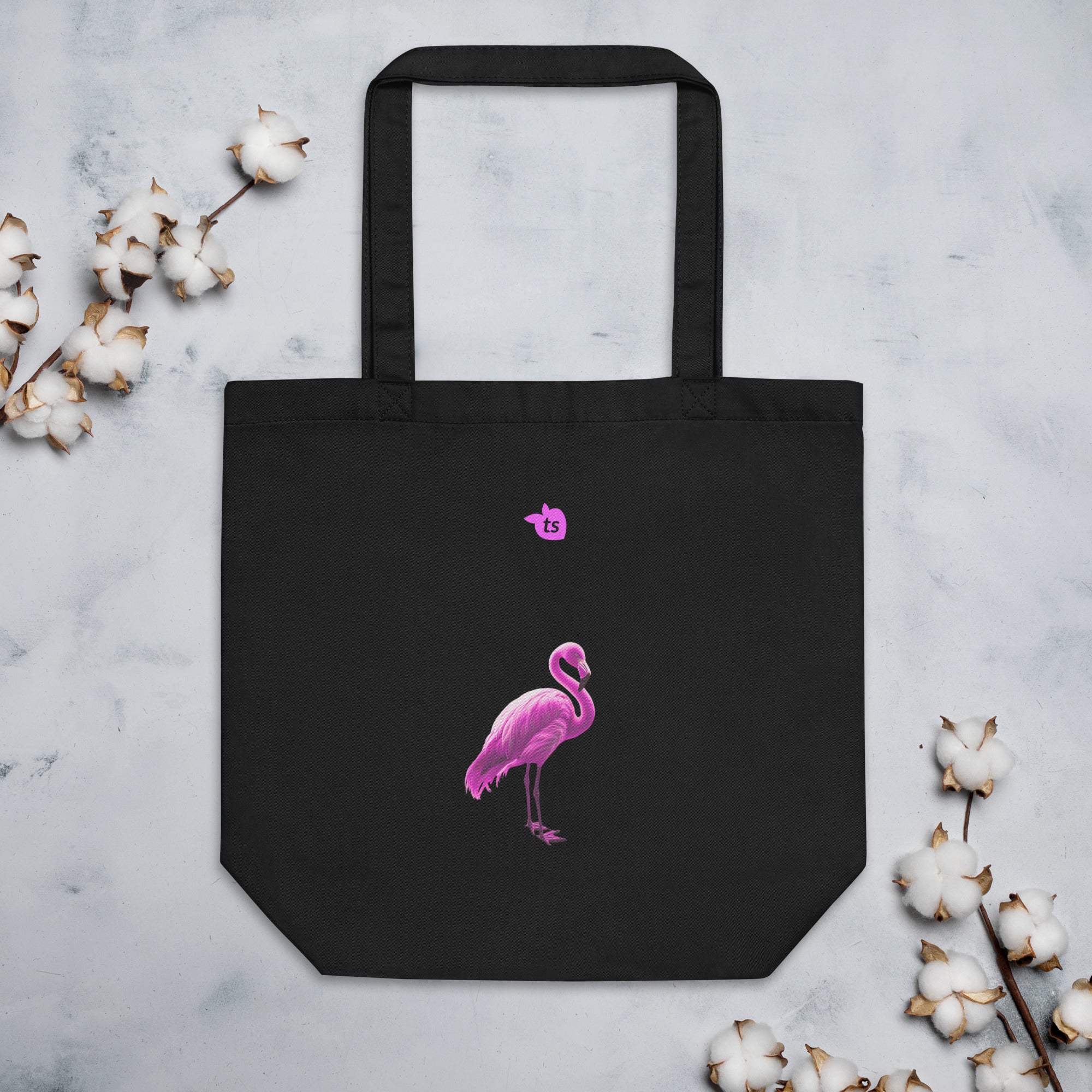tsgabrielle® • Flamant 🦩 Rose • Bag • Black • 100% Cotton Organic