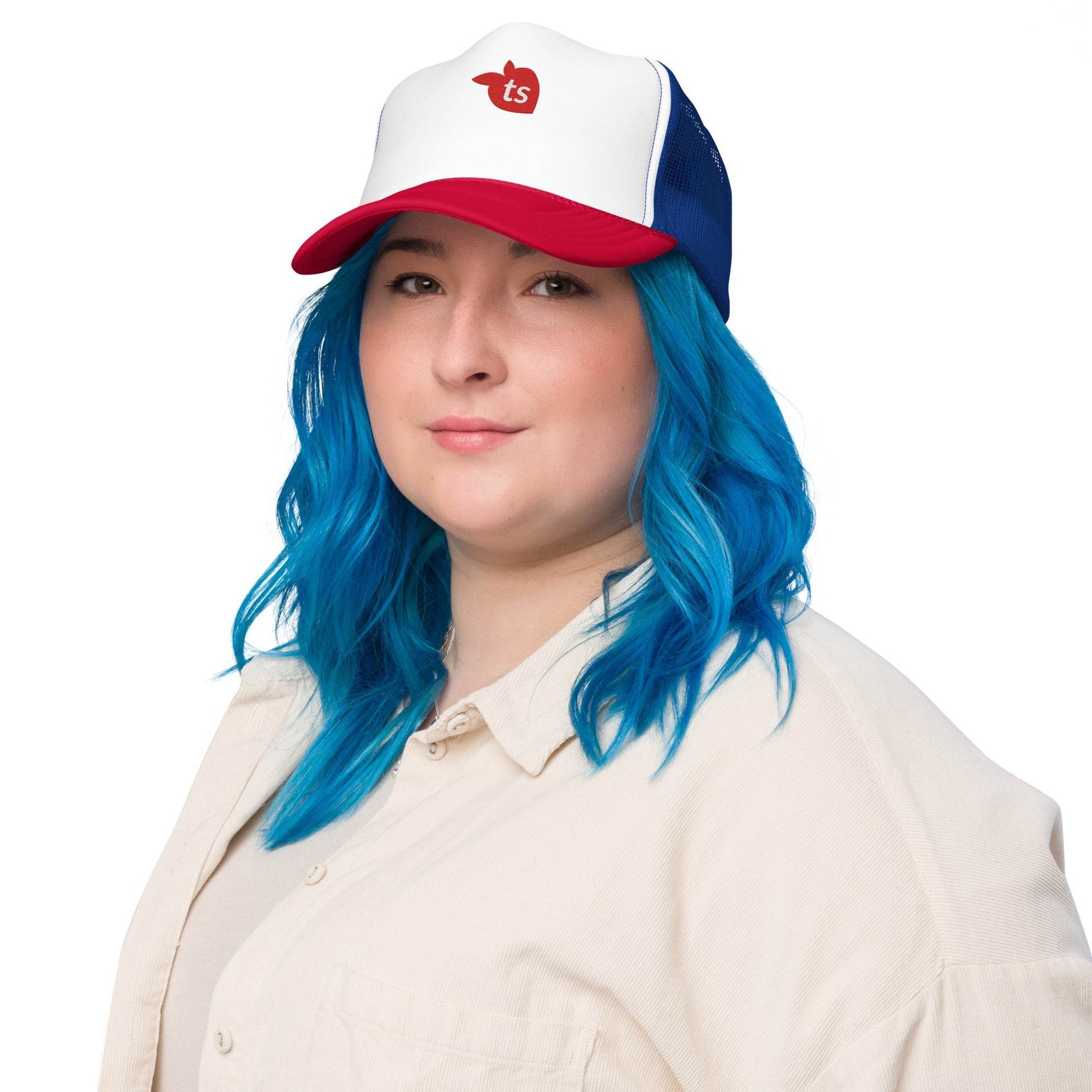 tsgabrielle • Foam Trucker Hat • Red and Blue - tsgabrielle
