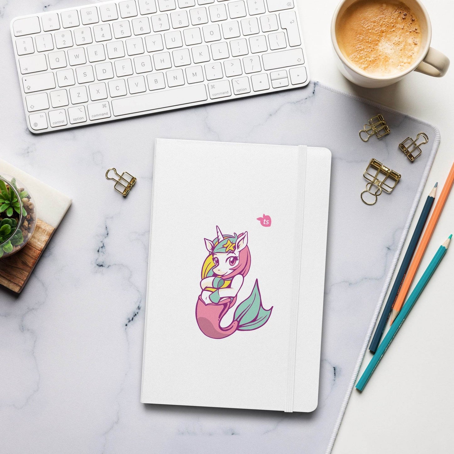 JournalBook® by tsgabrielle • Unicorn - Lunabelle • Hardcover Bound Notebook • White - tsgabrielle