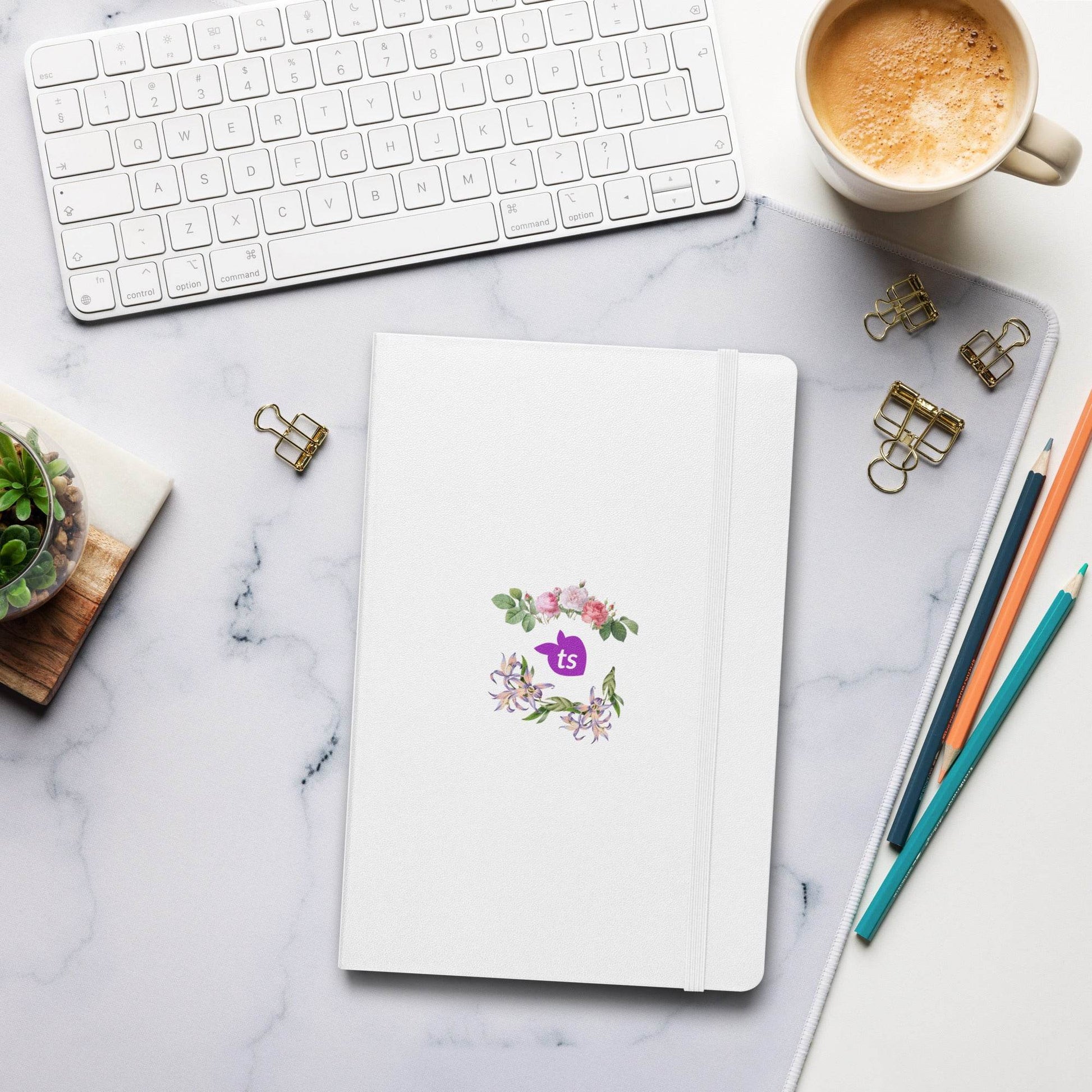 JournalBook® by tsgabrielle • TransFLOWer • Hardcover Bound Notebook • White - tsgabrielle