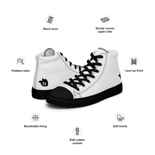 tsgabrielle • Men’s • High Top Canvas Shoes • Black Peach - tsgabrielle