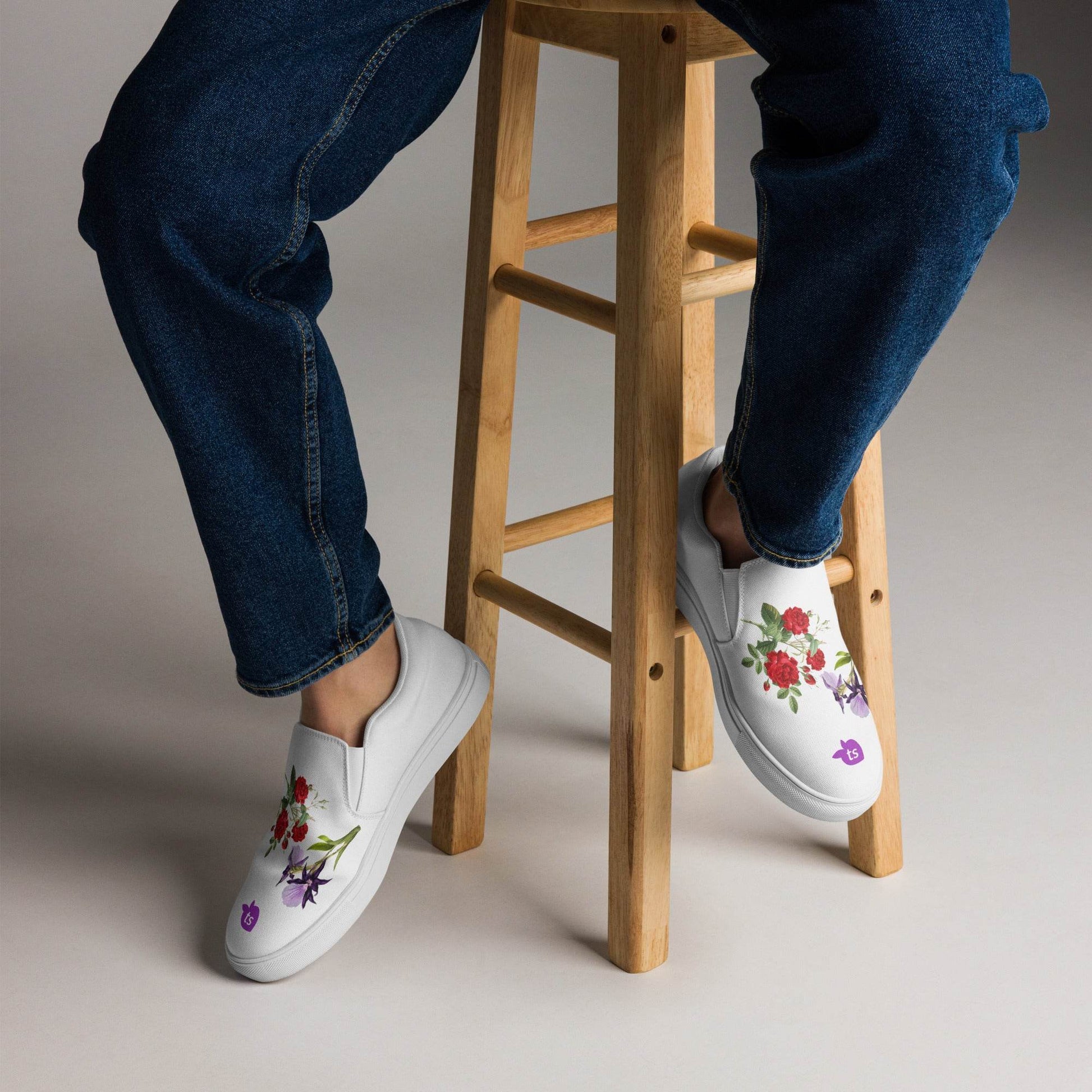 tsgabrielle • Men’s • TransFLOWer • Slip-On Canvas Shoes • White - tsgabrielle