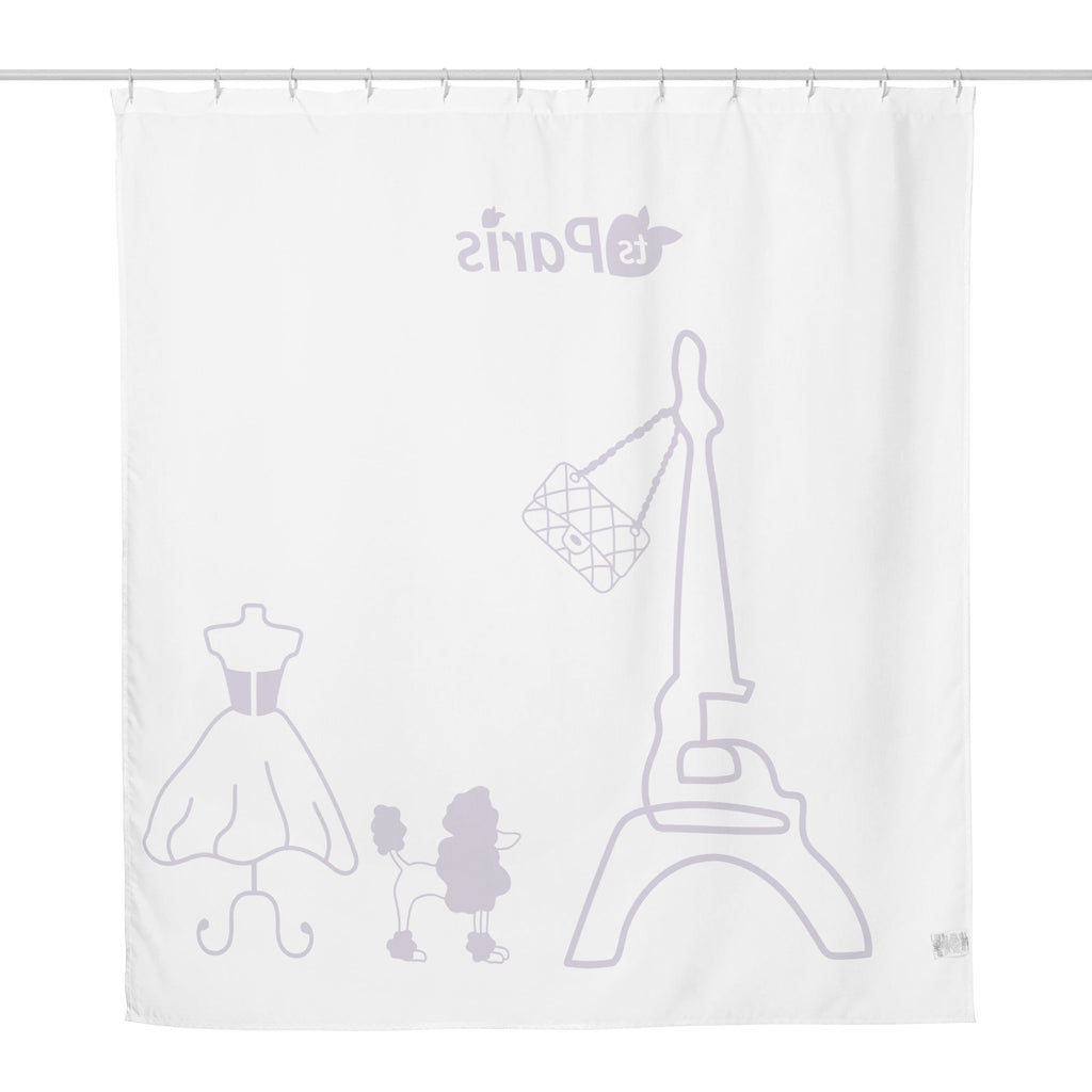 tsgabrielle® • Paris - Fashion Week • Shower Curtain • White • 180 × 188 cm