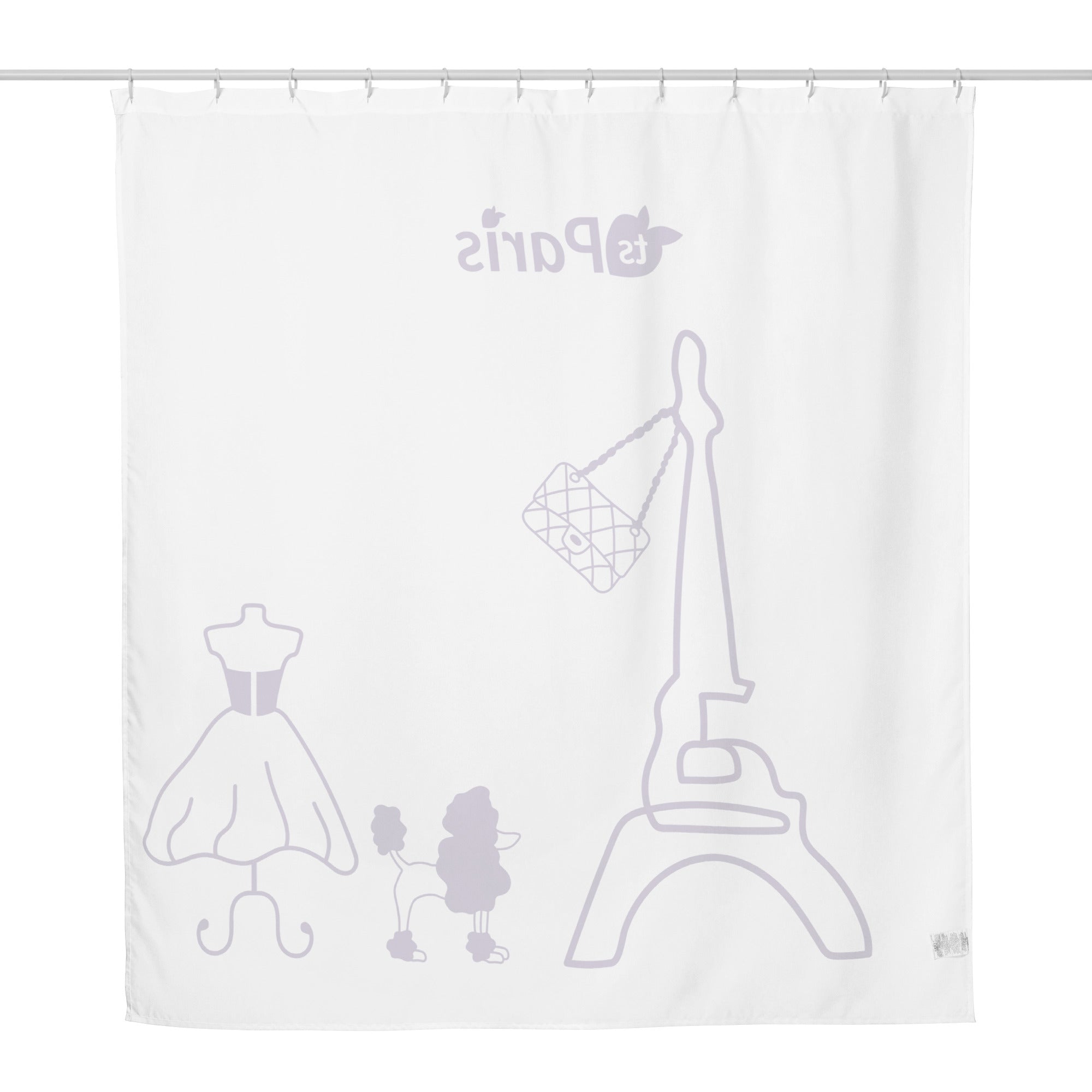 tsgabrielle® • Paris - Fashion Week • Shower Curtain • White • 180 × 188 cm