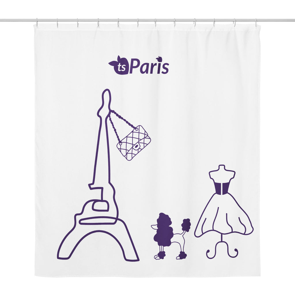 tsgabrielle® • Paris - Fashion Week • Shower Curtain • White • 180 × 188 cm