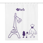 tsgabrielle® • Paris - Fashion Week • Shower Curtain • White • 180 × 188 cm
