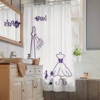 tsgabrielle® • Paris - Fashion Week • Shower Curtain • White • 180 × 188 cm