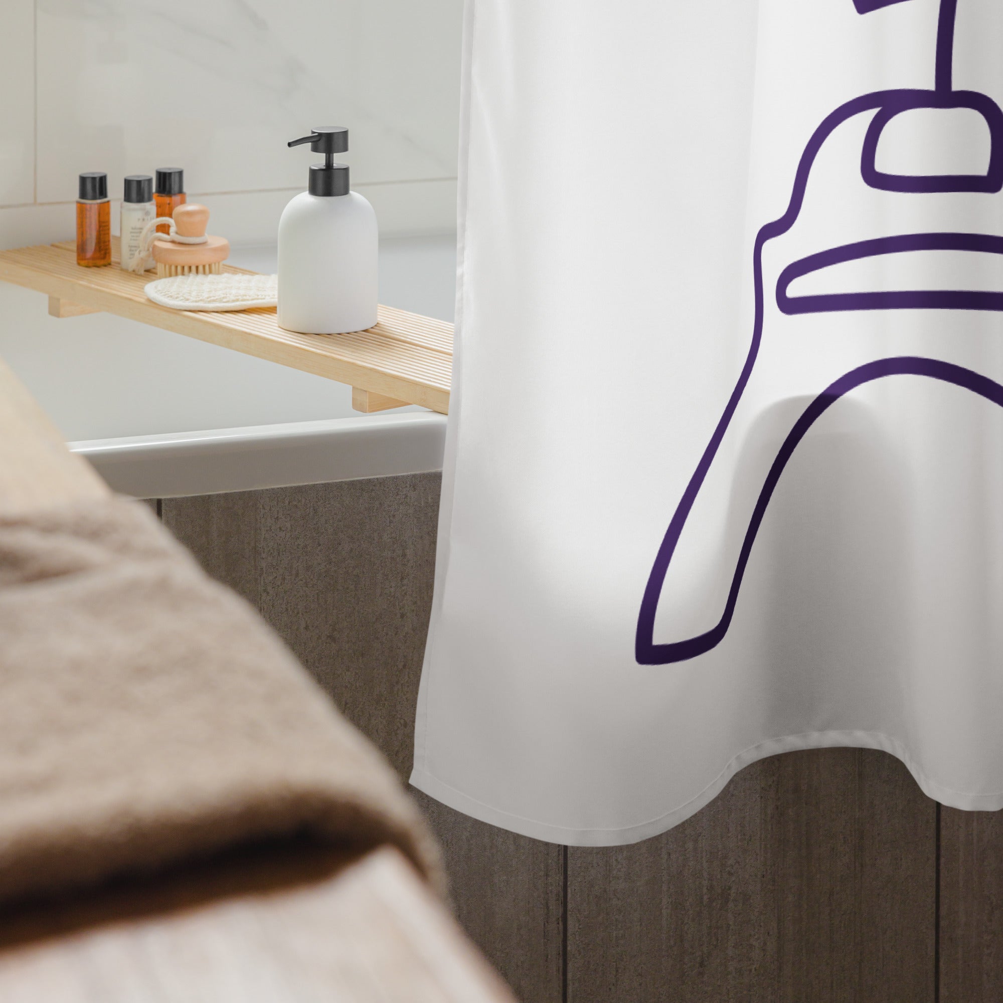 tsgabrielle® • Paris - Fashion Week • Shower Curtain • White • 180 × 188 cm