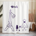 tsgabrielle® • Paris - Fashion Week • Shower Curtain • White • 180 × 188 cm