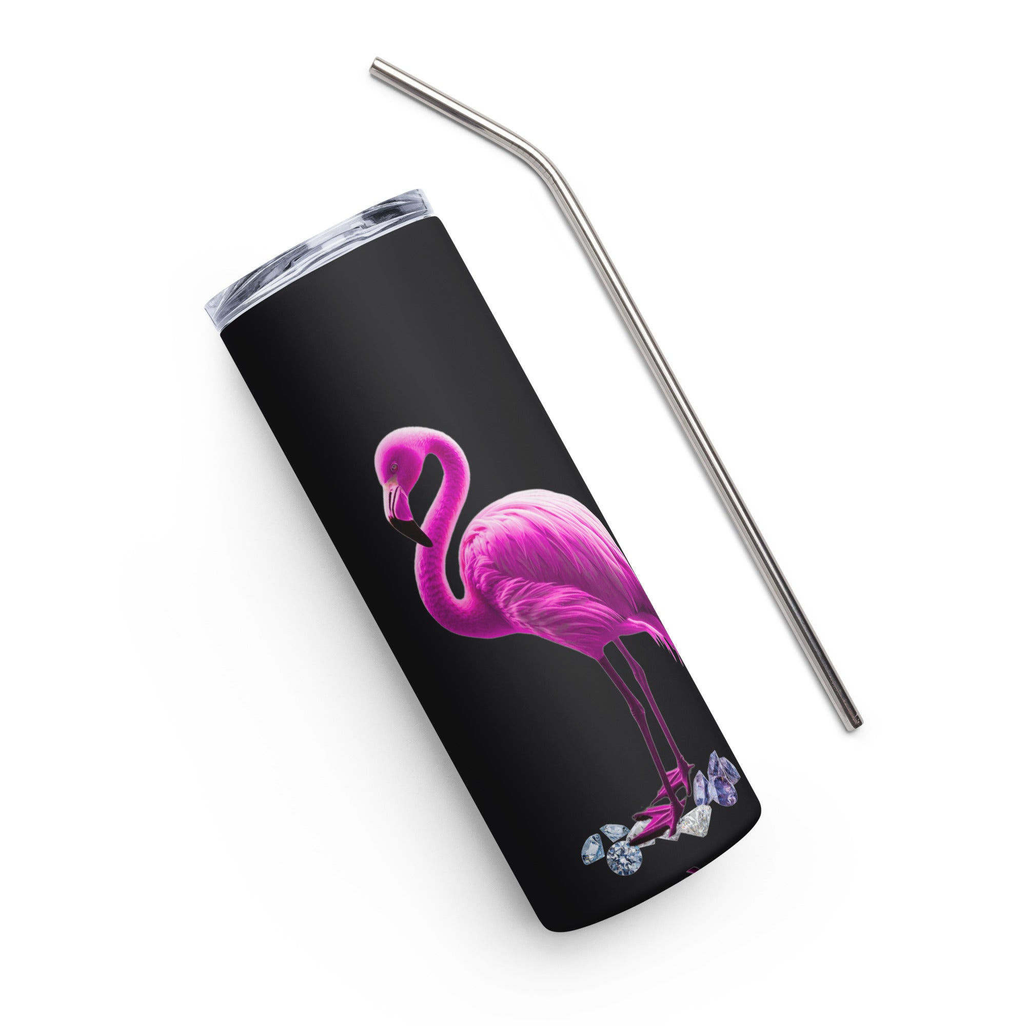 tsgabrielle® • Flamant 🦩 Rose • Tumbler • Stainless Steel • Black • 20 oz •