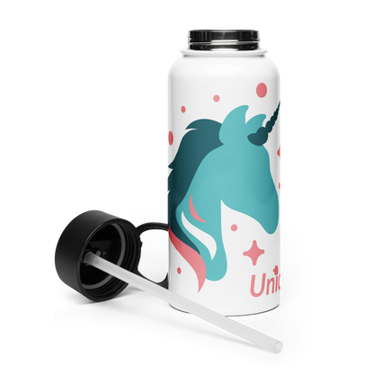 tsgabrielle • Unicorn - Seraphina • Water Bottle with a Straw Lid • 32 oz