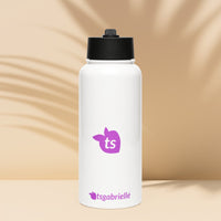 tsgabrielle® • Water Bottle with a Straw Lid • White • Stainless Steel • 32 oz