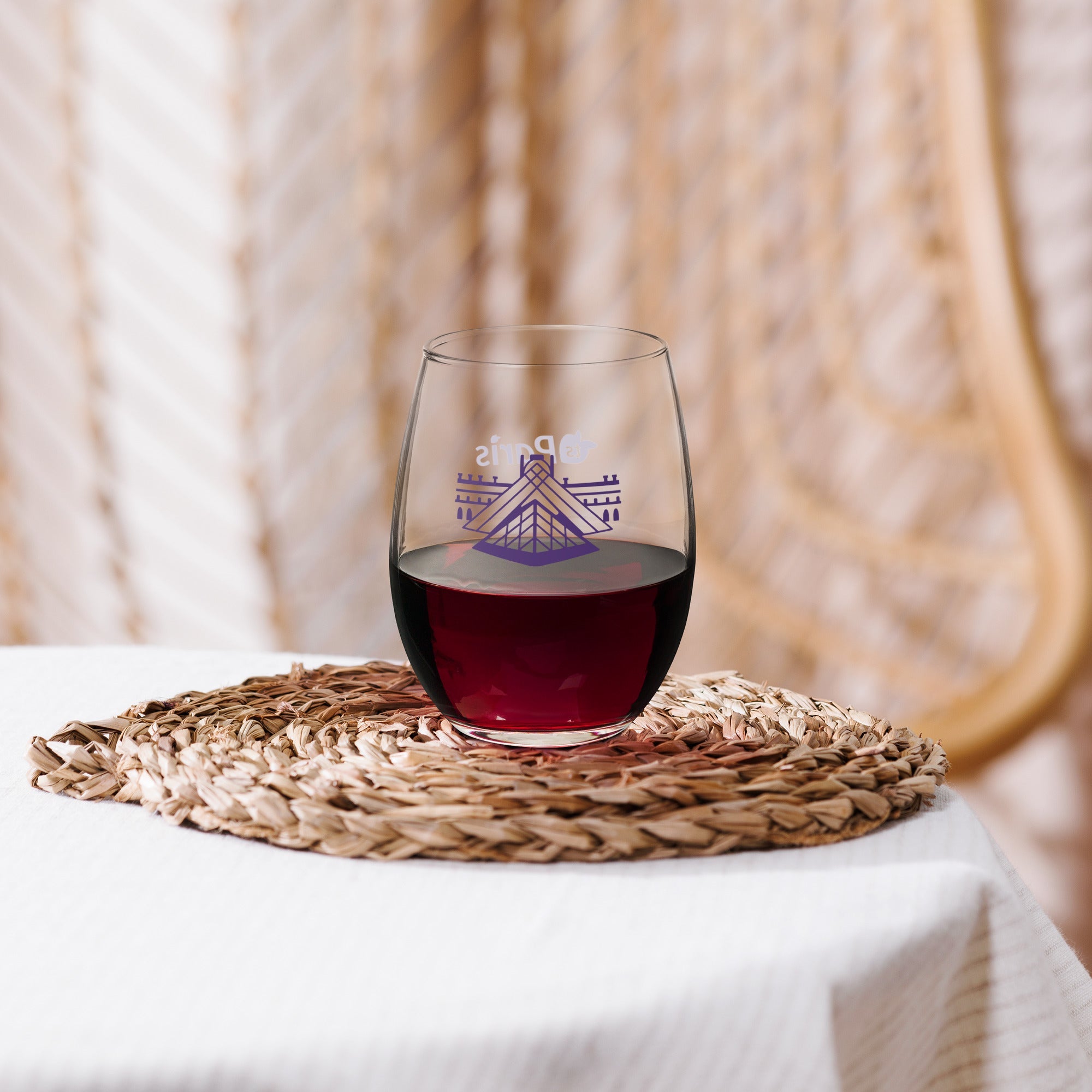 tsgabrielle® • Paris – The Louvre Pyramid • Stemless Wine Glass • 15 oz