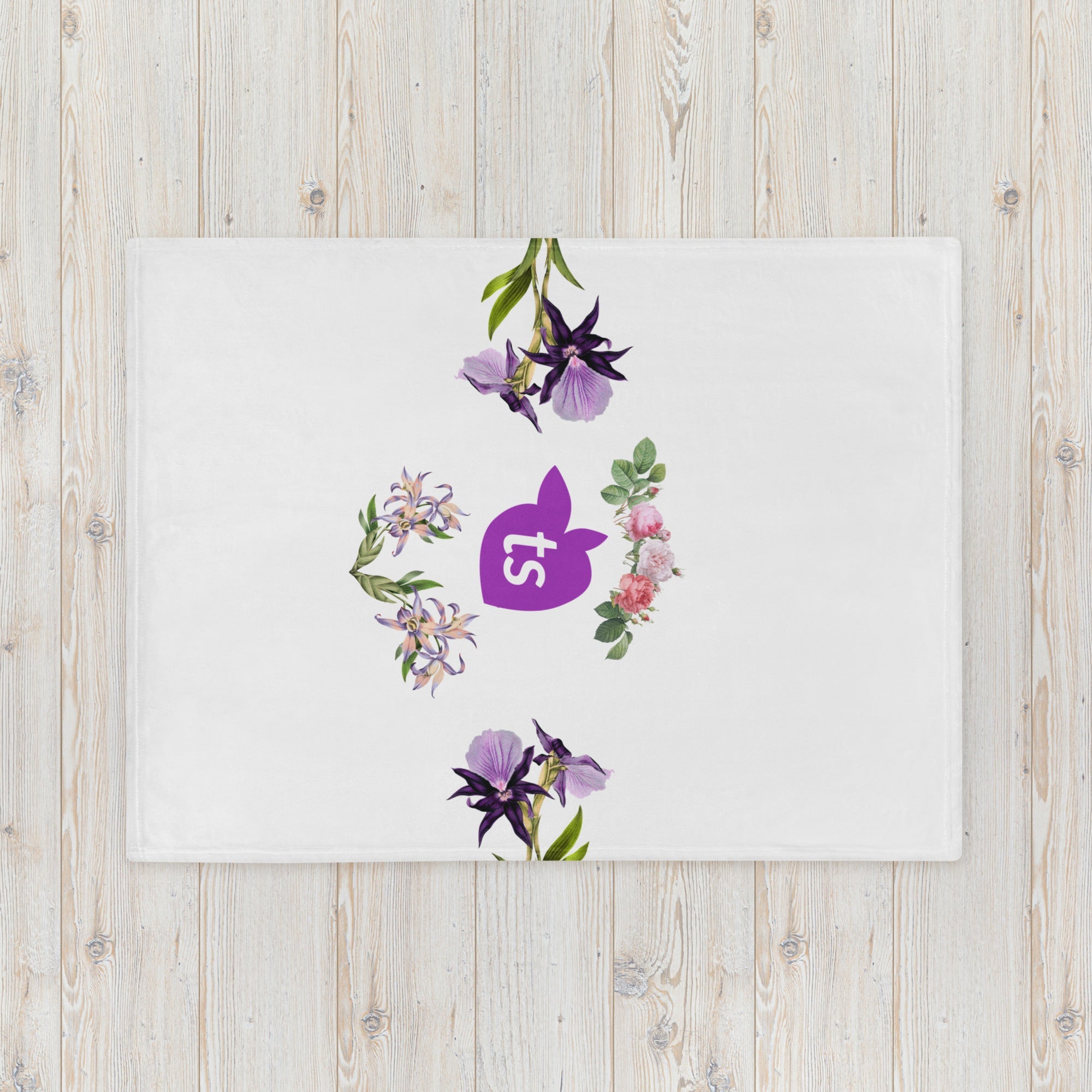 tsgabrielle® • TransFLOWer • Throw Blanket • White • 3 Sizes