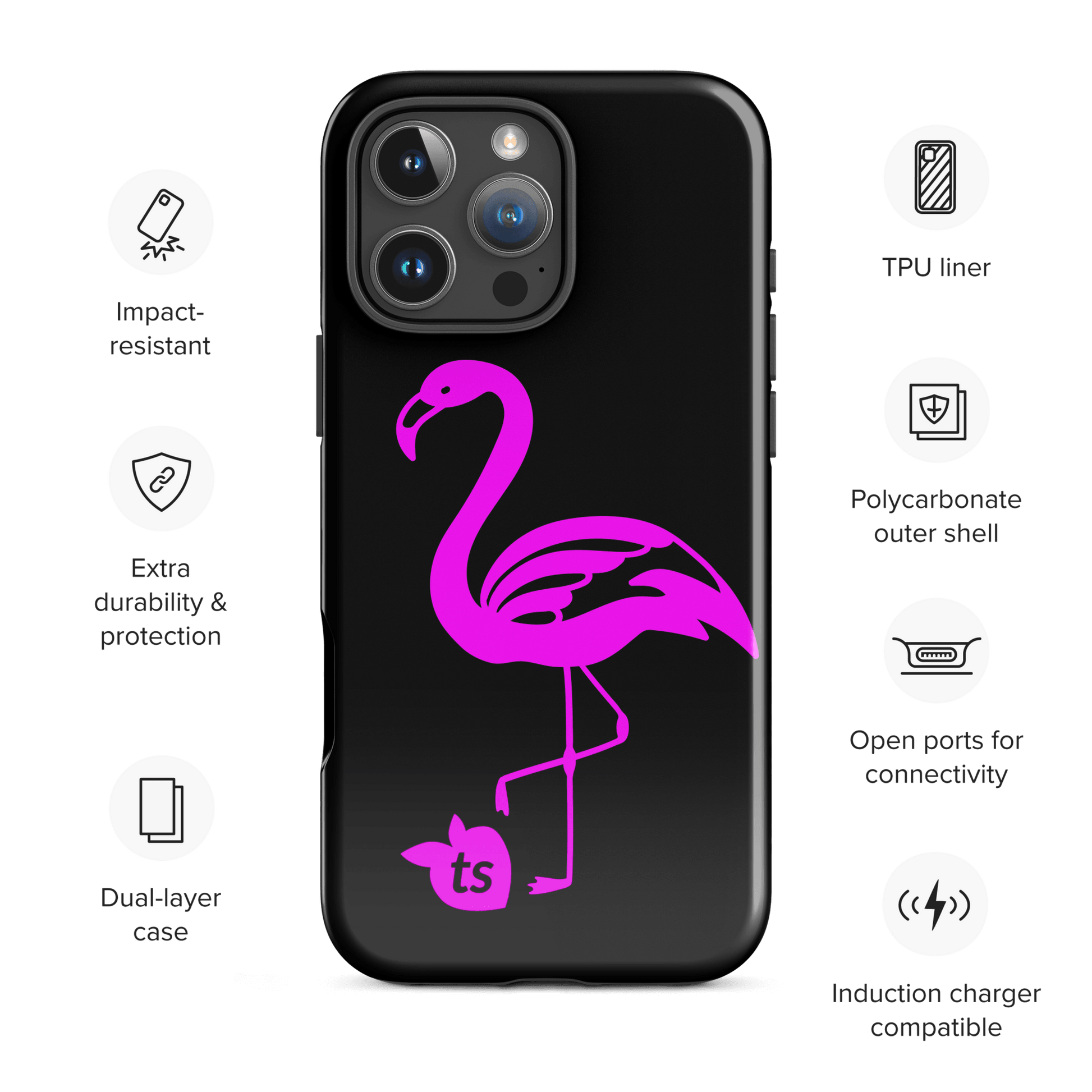 tsgabrielle • Flamant Rose • Tough Case Compatible with iPhone® • Latest Models - tsgabrielle