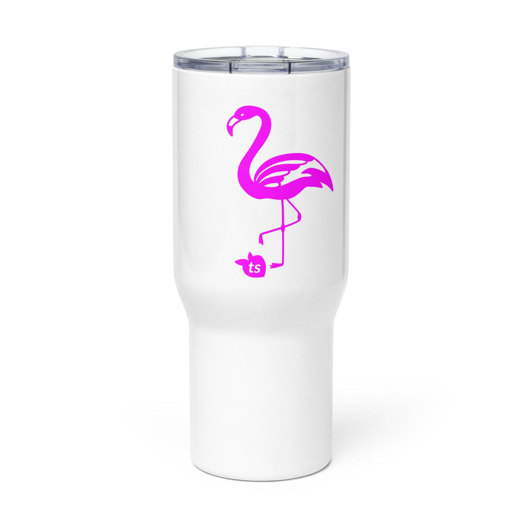 tsgabrielle • Flamant Rose • Travel Mug with a Handle - tsgabrielle