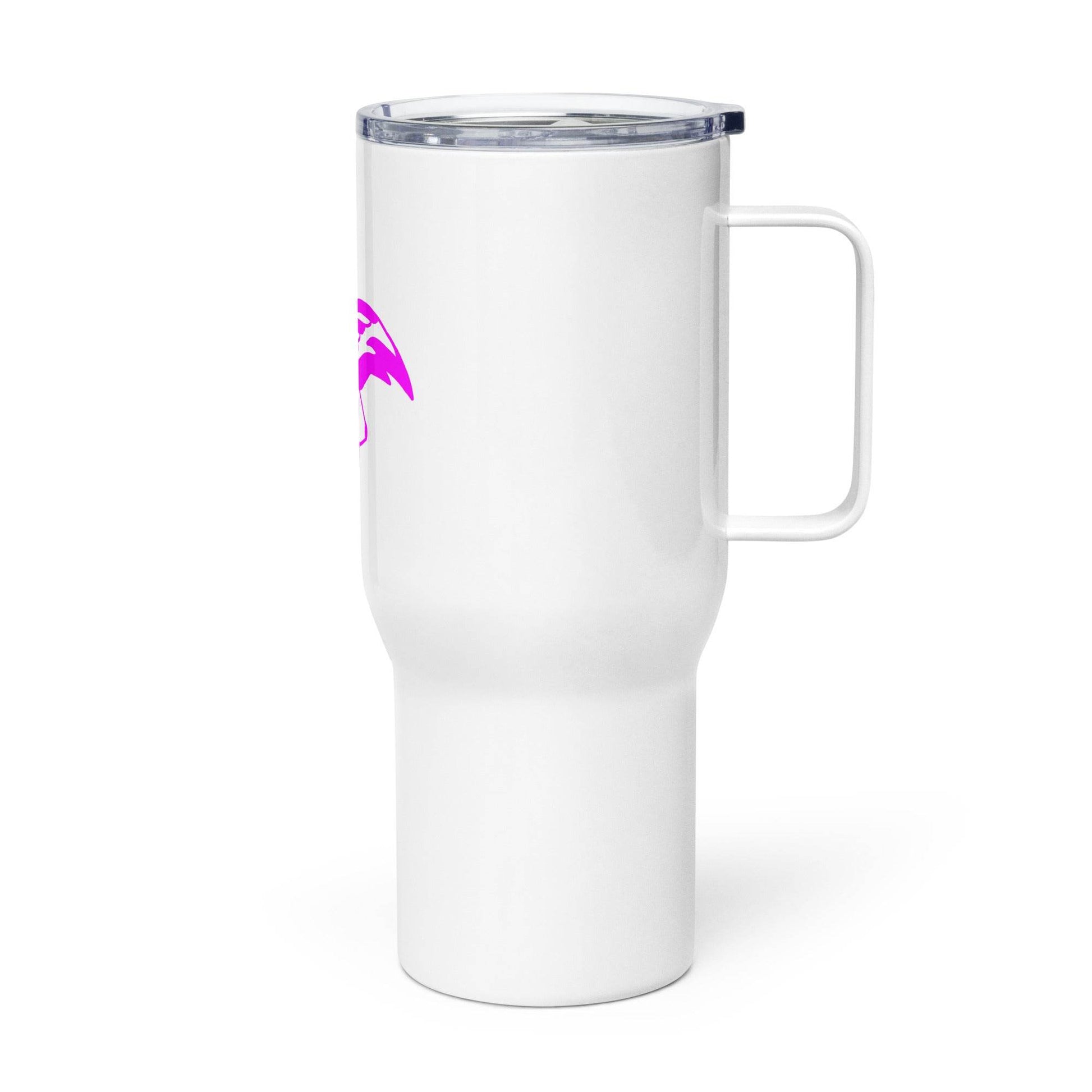 tsgabrielle • Flamant Rose • Travel Mug with a Handle - tsgabrielle