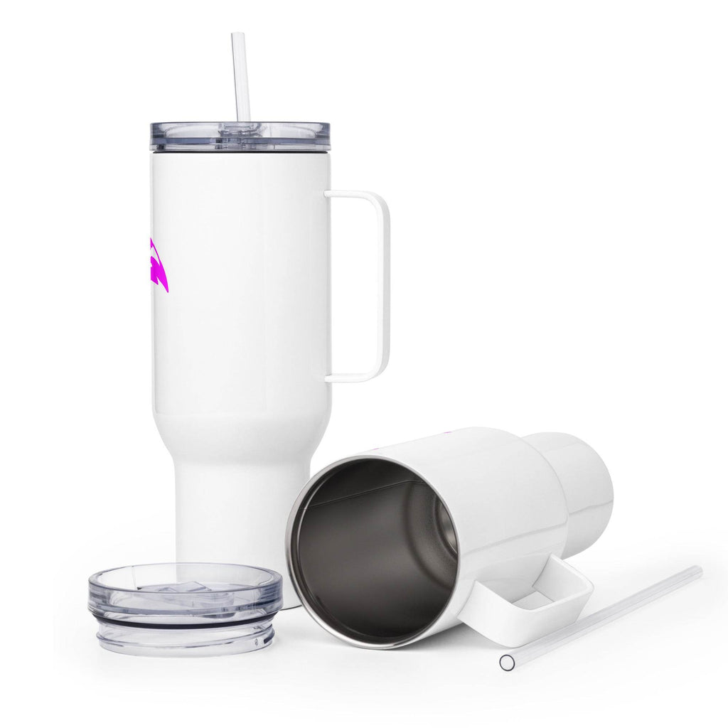 tsgabrielle • Flamant Rose • Travel Mug with a Handle - tsgabrielle