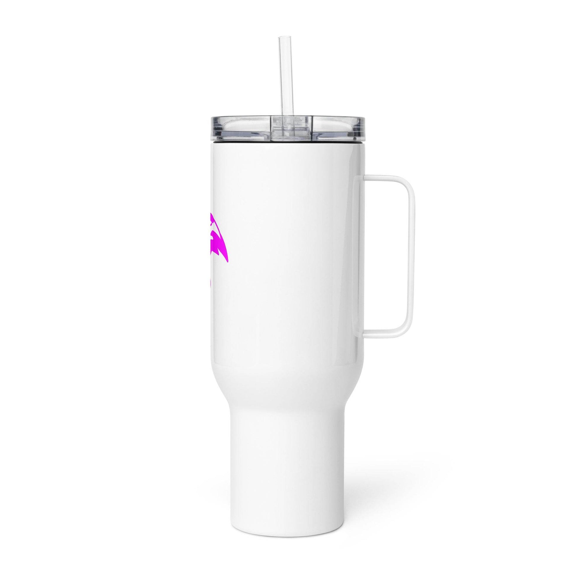 tsgabrielle • Flamant Rose • Travel Mug with a Handle - tsgabrielle