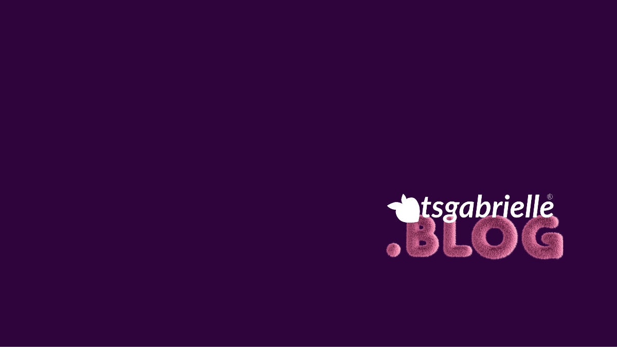 Logo with 'tsgabrielle .BLOG' on a dark purple background