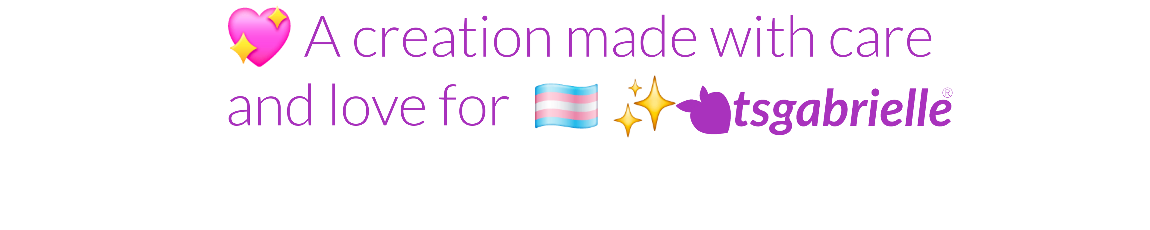 Text with emojis and 'tsgabrielle' branding on a white background